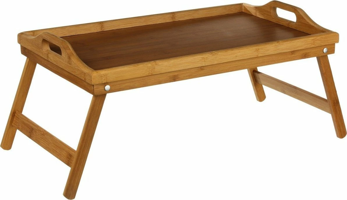 Tabaka mëngjesi 5five, bambu 50x30 cm me këmbë të palosshme dhe doreza, kafe