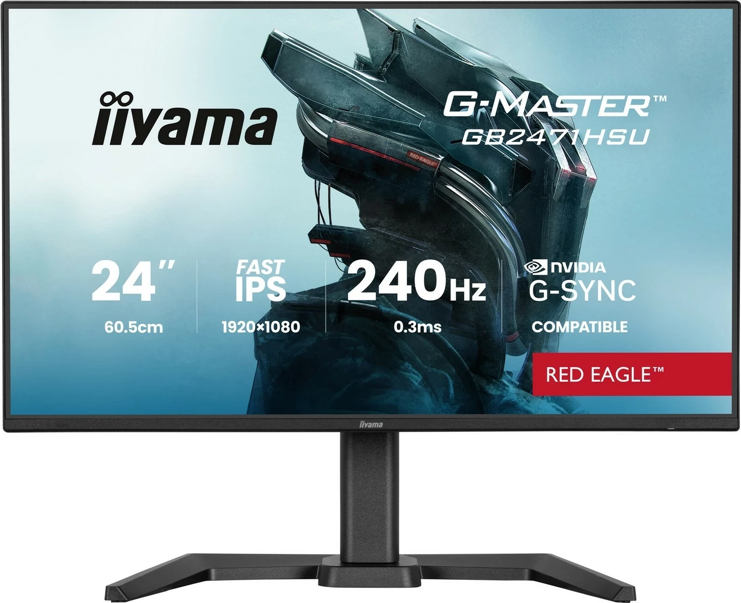 Monitor iiyama G-Master GB2471HSU-B1 Red Eagle, 23.8", 240Hz, Full HD, Fast IPS, i zi