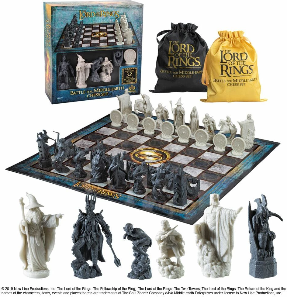Set shahu NOBLE COLLECTION The Lord of the Rings Battle for Middle-Earth, 32 figura, tabelë 47 x 47 cm