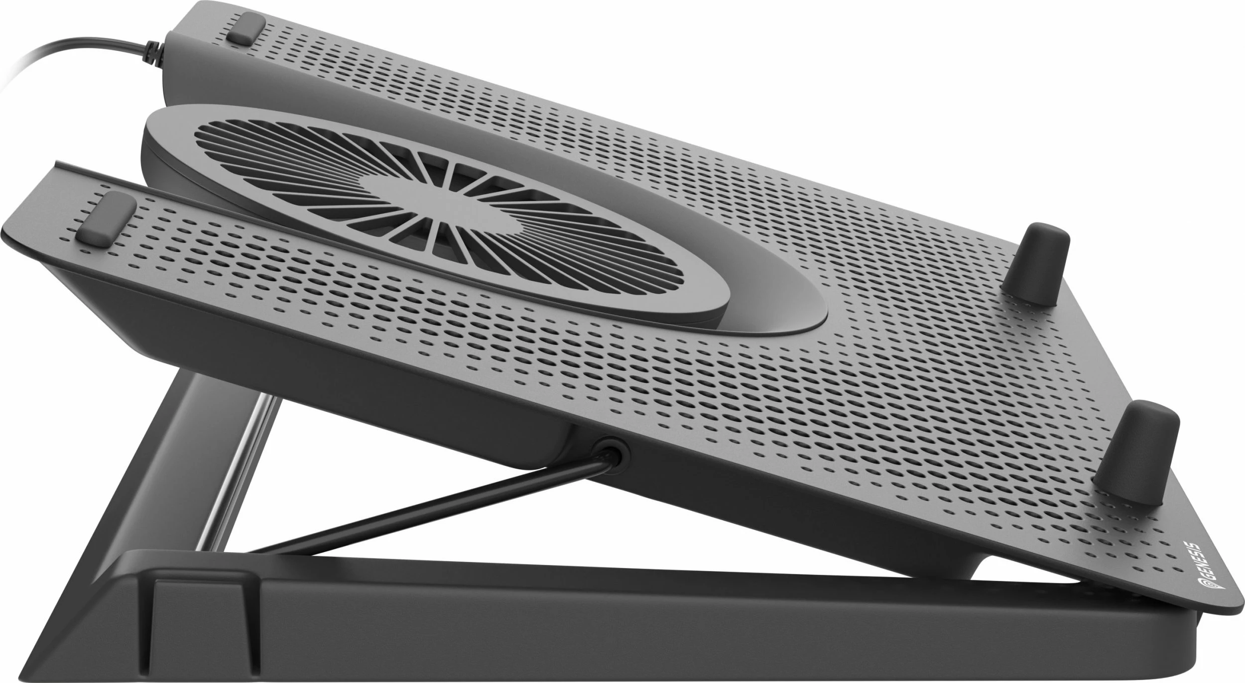 Mbajtëse ftohëse për laptop Genesis Oxide 550 NHG-1411, deri 17.3\", 5 ventilatorë, LED, USB 2.0 hub, e zezë