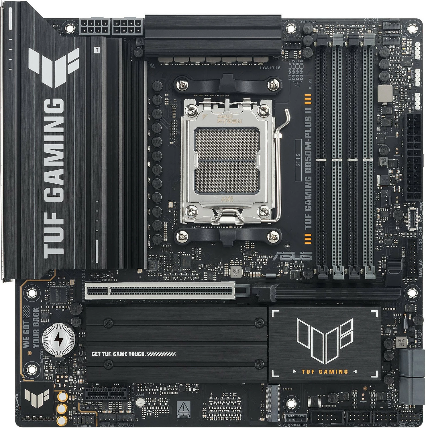 Pllakë amë ASUS TUF GAMING B850M-PLUS II, Socket AM5, DDR5 deri 256GB, micro ATX, e zezë