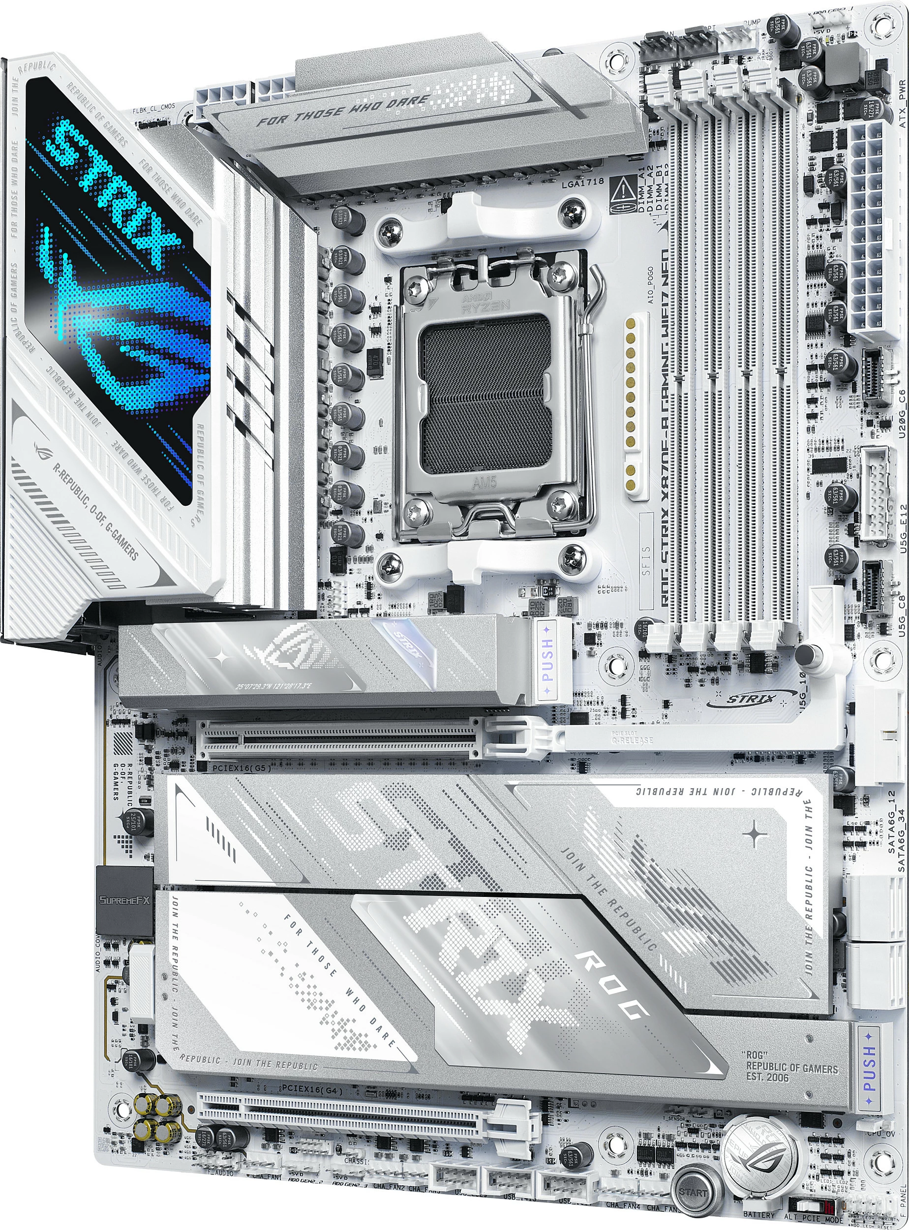 Pllakë amë ASUS ROG STRIX X870E-A Gaming WiFi 7, Socket AM5, DDR5 256GB, ATX, e bardhë