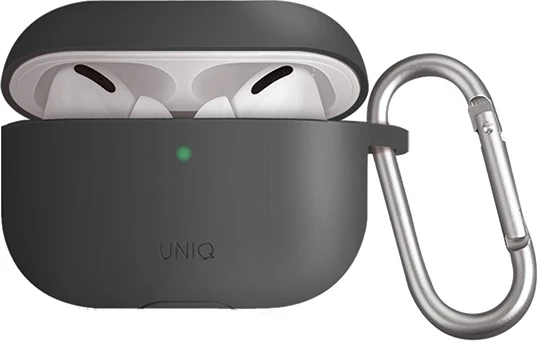 Mbështjellës UNIQ Vencer për AirPods Pro, silikon, me karabiner, Gri