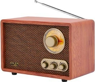 radio Adler AD1171 AM/FM, Bluetooth, rregullim bas/treble, stil retro, kafe