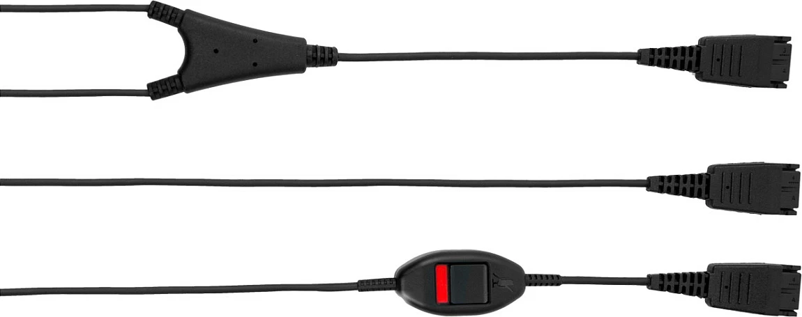 Kabllo supervisori Jabra, QD në 2x QD, me buton Mute, e zezë