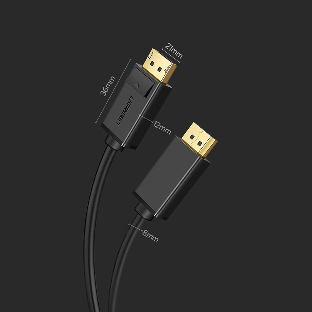 Kabllo DisplayPort Ugreen DP102 10211, 2m, 4K, e zezë