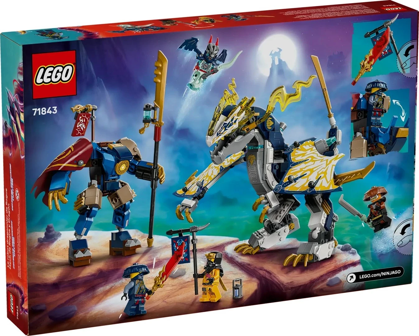 Set LEGO NINJAGO 71843 Rogue’s Mech Dragon Rider me 4 minifigura