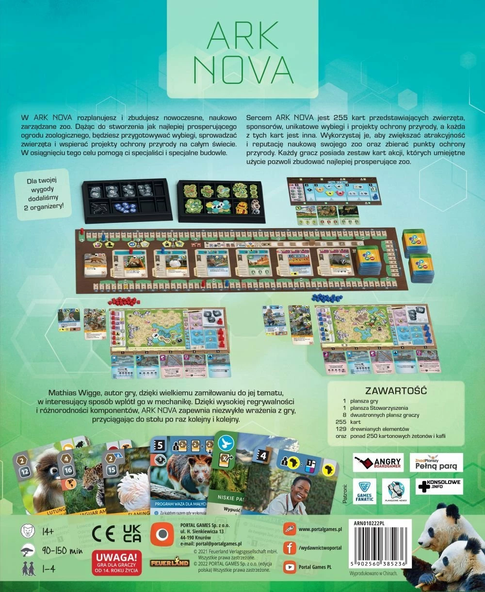 Lojë tavoline Portal Games Ark Nova, 1-4 lojtarë, 14+, 150 min, version polonisht
