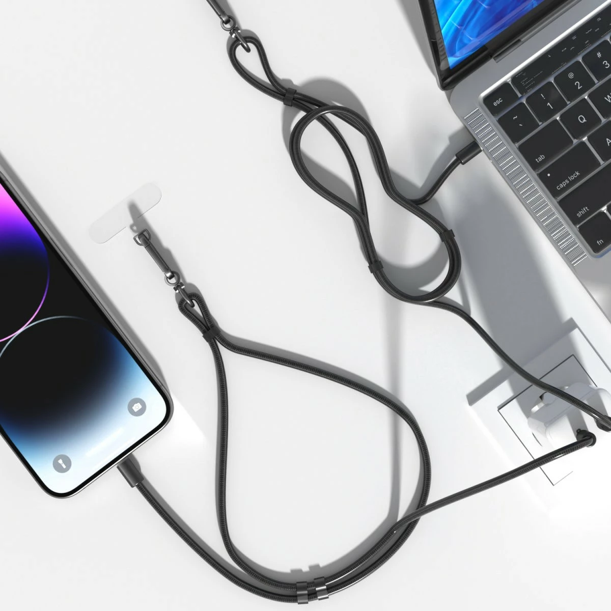 Kabllo USB 4smarts 541126, 1m, 60W, e zezë