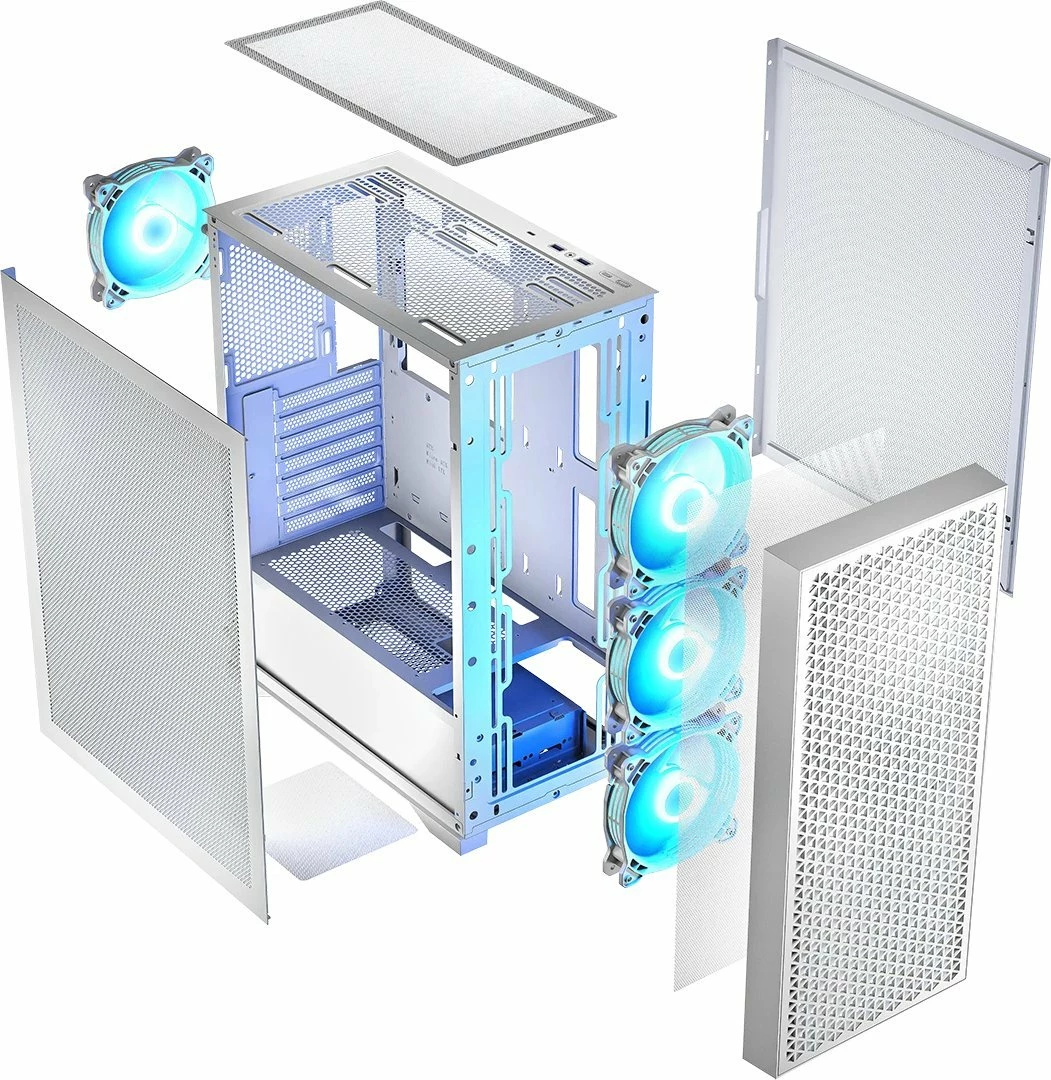 Kasë Logic Concept Dart Pro ARGB (AT-DART-PRO-ARGB-20) Midi Tower ATX/mATX, 4x120mm ARGB, USB-C, pa PSU, e bardhë