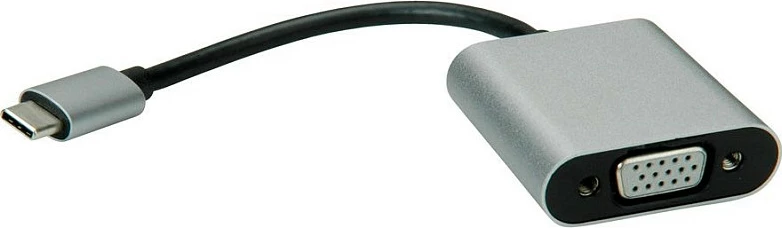 Adapter VALUE 12.99.3200 USB-C në VGA, USB 3.2 Gen 1, i zi/argjendtë