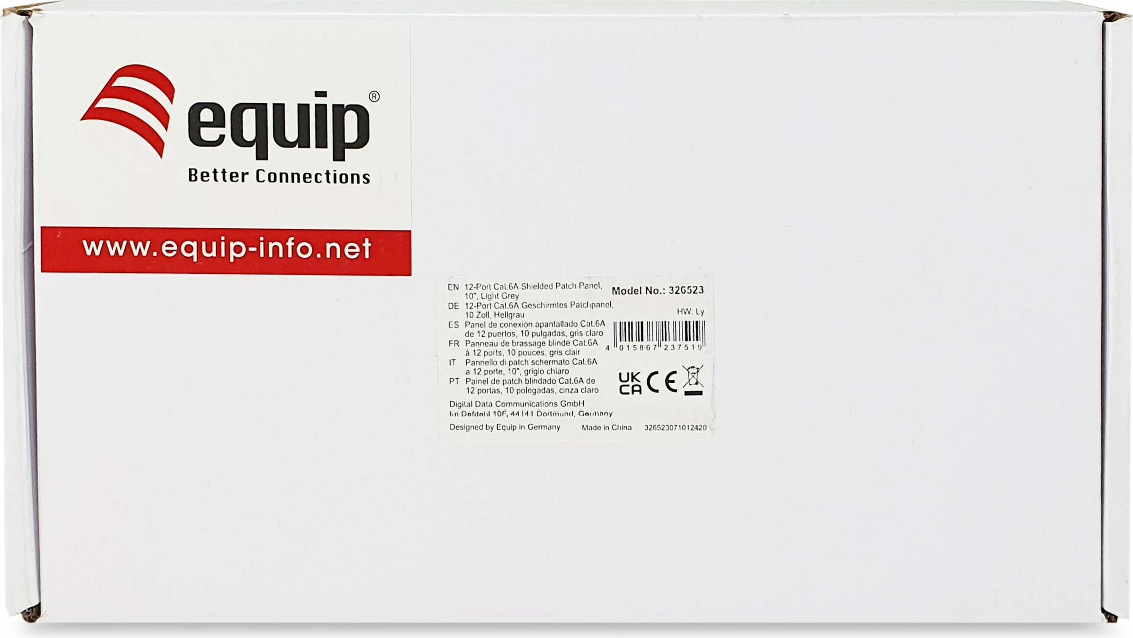 Aksesor rrjeti Equip 326523, 12 porta RJ-45, Cat6a, 10GBase-T, 1U, metalik, gri