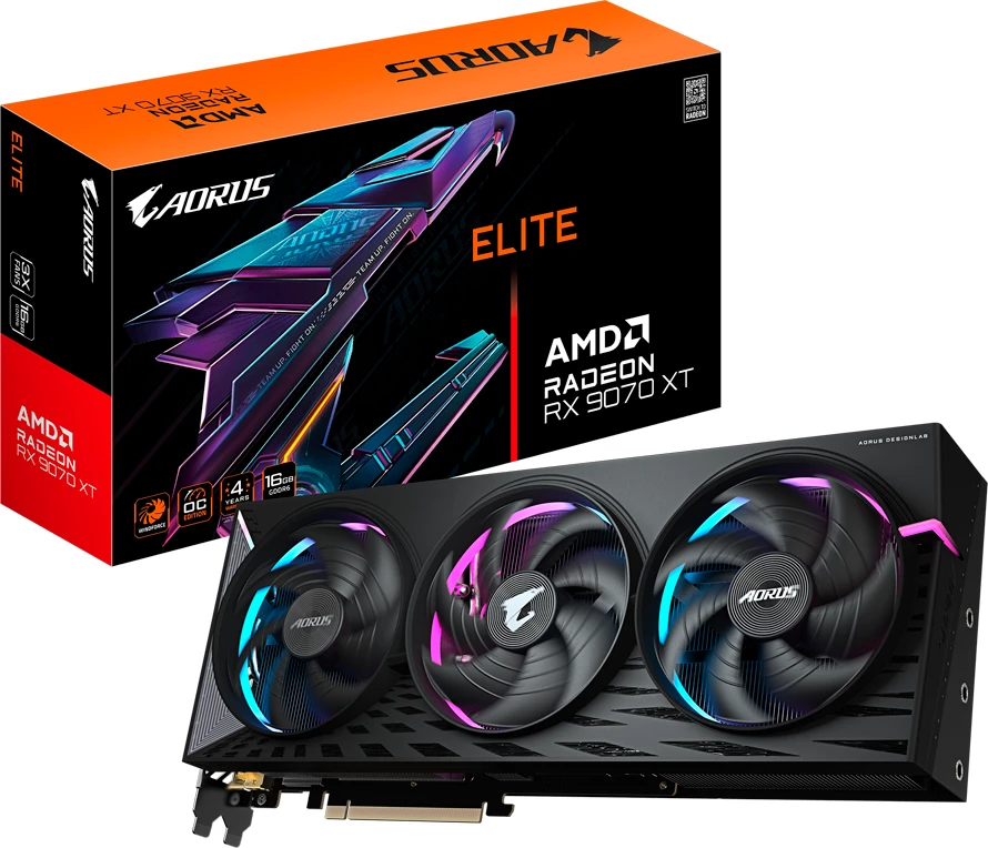Kartë grafike GIGABYTE AORUS Radeon RX 9070 XT ELITE 16G 16GB GDDR6 256-bit PCIe 5.0