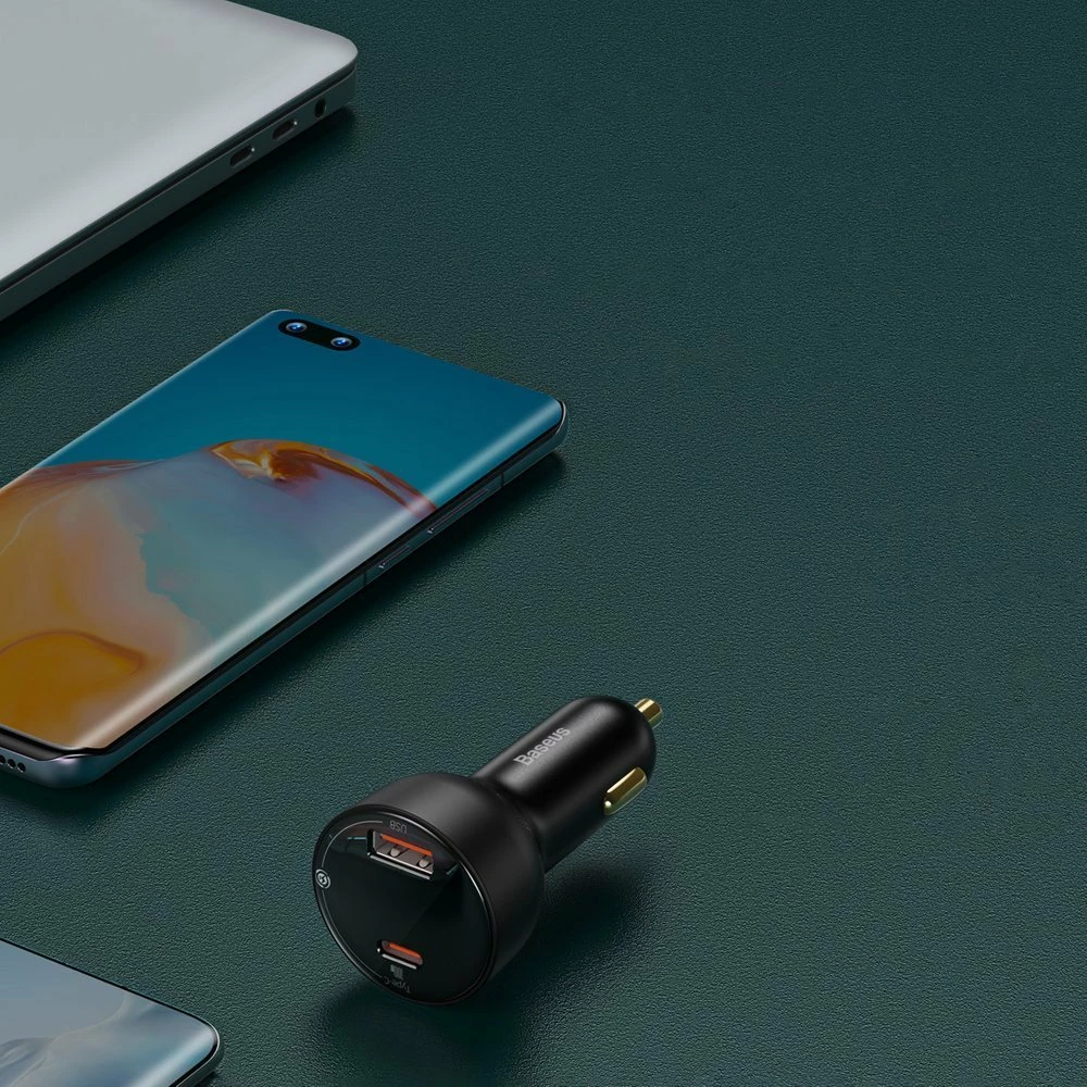 Karikues veture Baseus Superme fast, 100W, 2 porta USB/USB-C, me kabllo USB-C 1m, i zi