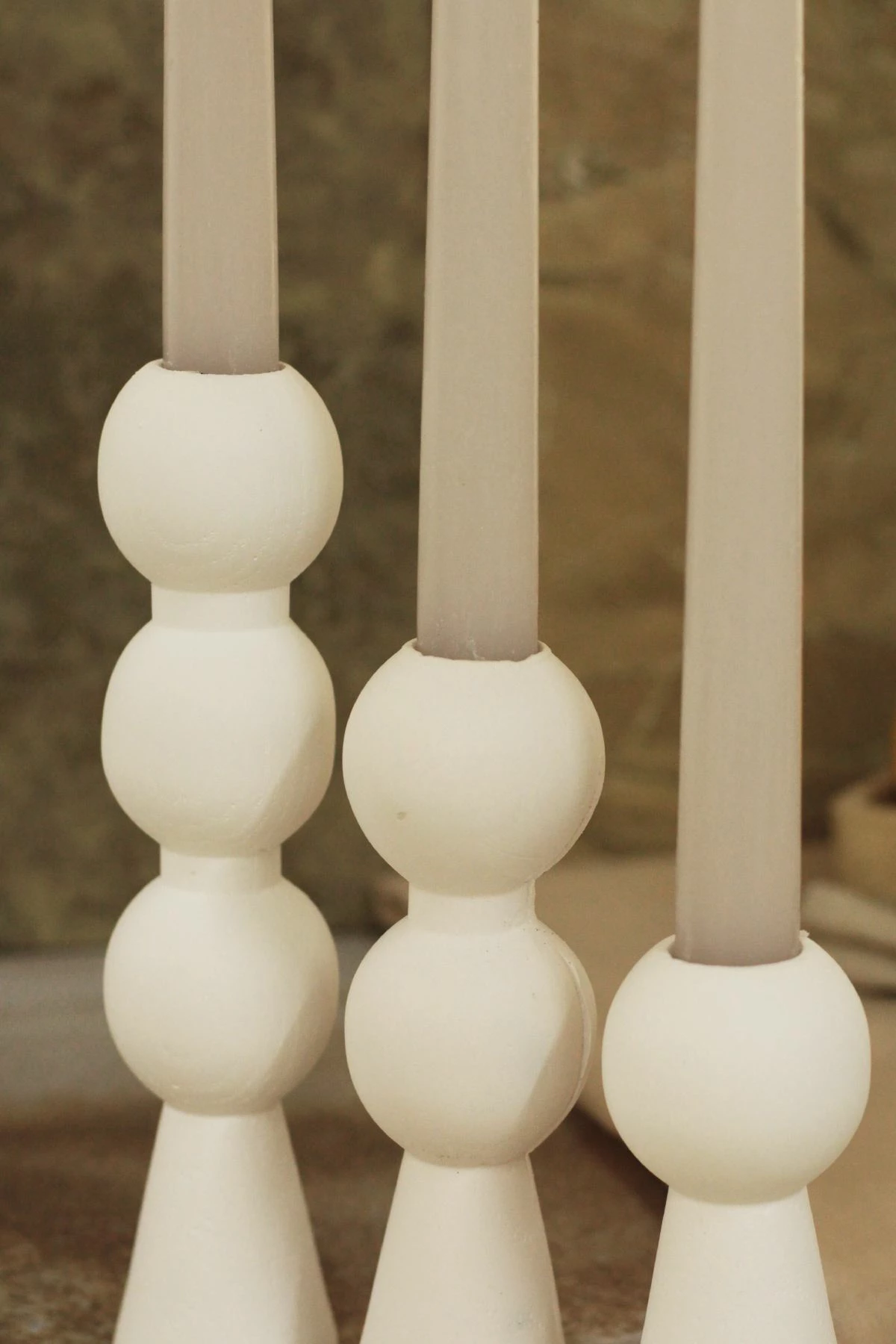 Set qirinjsh me mbajtëse (6 copë), Piyon 3, e bardhë