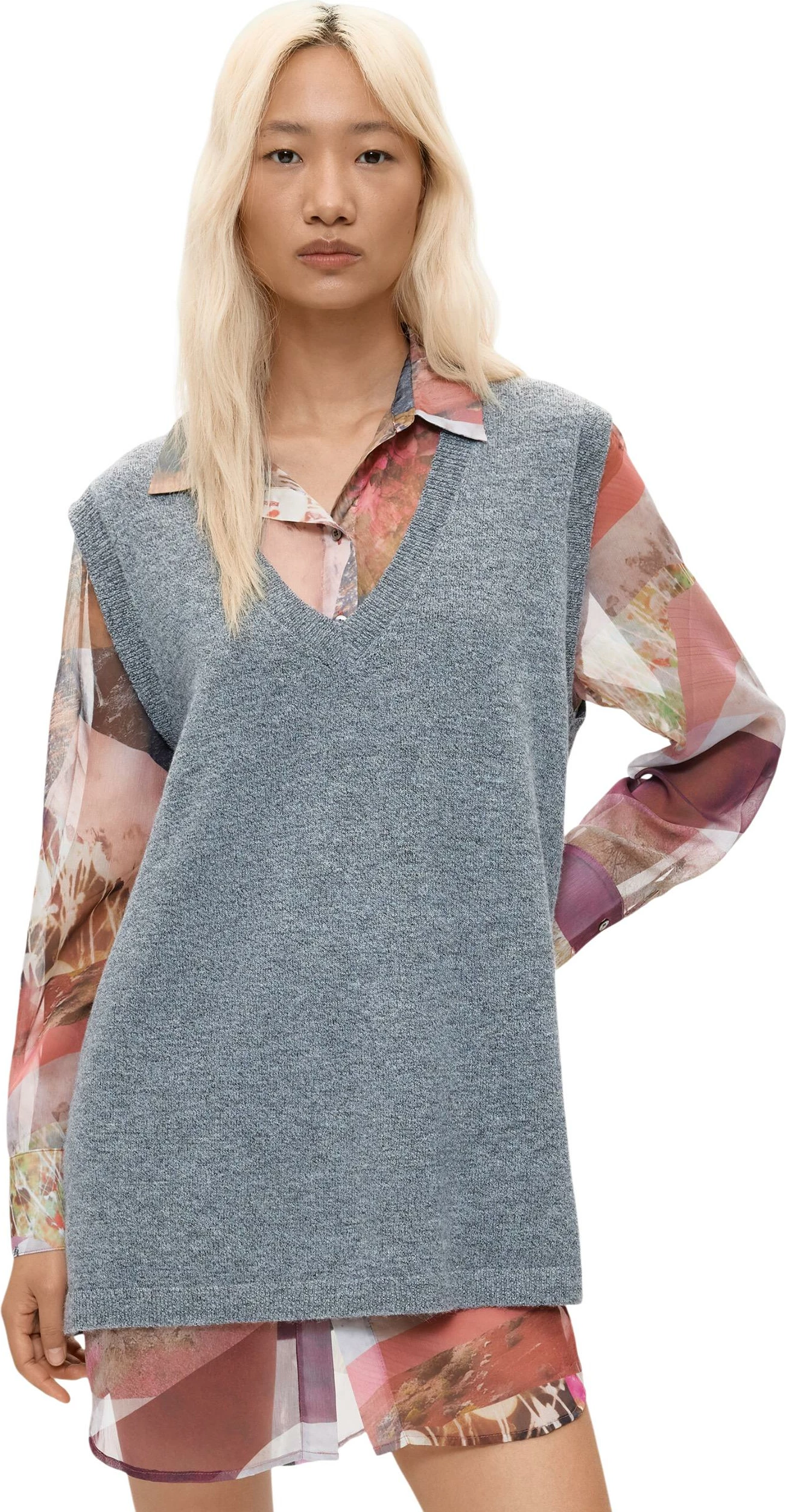 Fustan për femra Desigual VEST_NANTES 26WWVW27, i hirtë [Madhësia: XS]