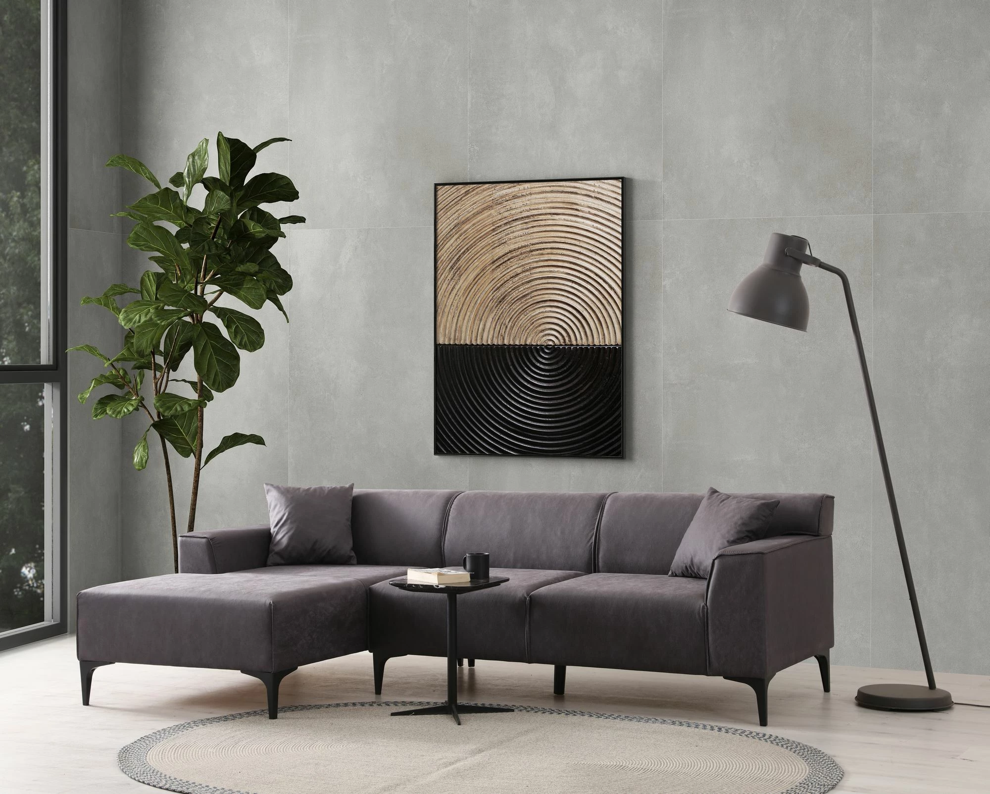 Këndare New Petra L, ngjyrë antracit, Atelier del Sofa