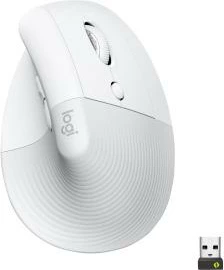Maus Logitech Lift for Business 910-006496, wireless Bluetooth, me butona të gishtit të madh, e bardhë