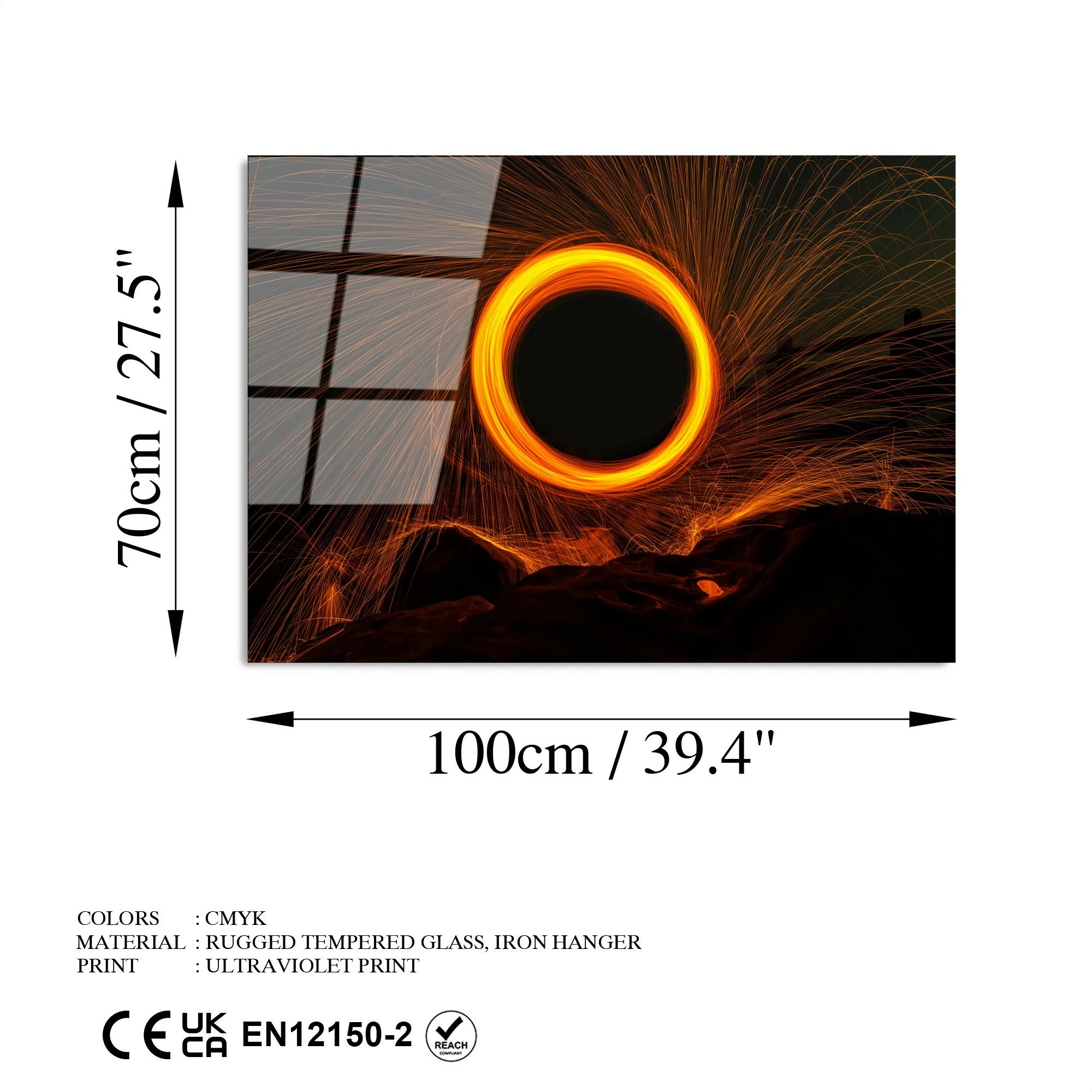 Pikturë dekorative prej xhami të temperuar Wallity, UV-089, 70x100cm