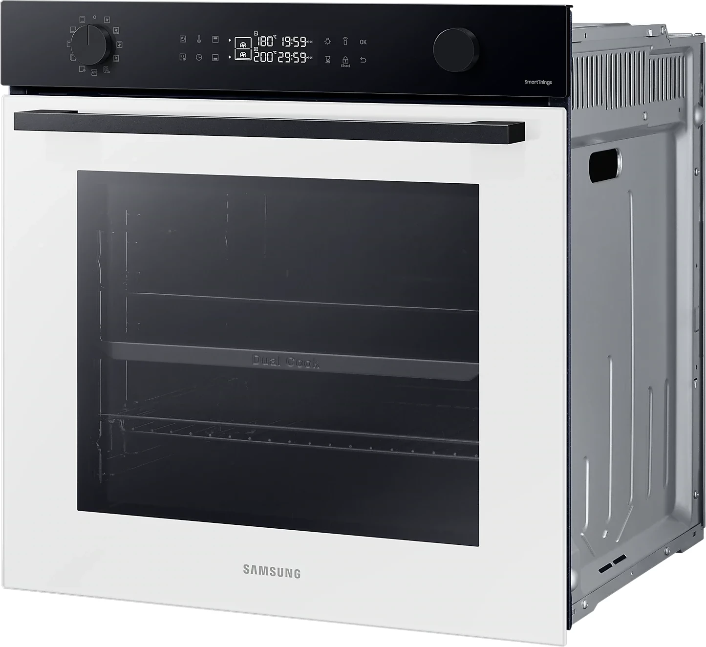 Furrë elektrike Samsung NV7B44403AW/U3 Dual Cook, BESPOKE, katalitike, avull natyral, Wi‑Fi, A+, 76 L, e bardhë