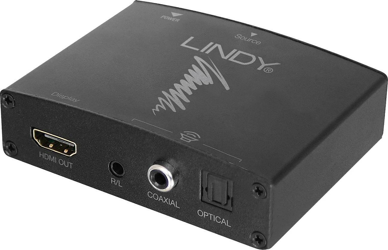 Ekstraktor audio HDMI LINDY HDMI 4K30 Audio Extractor, 4K@30Hz, S/PDIF optik/koaksial, L/R, i zi