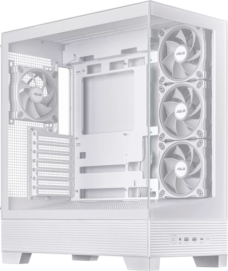 Kasë ASUS A31 PLUS ATX Midi Tower, tempered glass, 4x120mm ARGB fanë, radiator deri 360mm, GPU deri 380mm, e bardhë