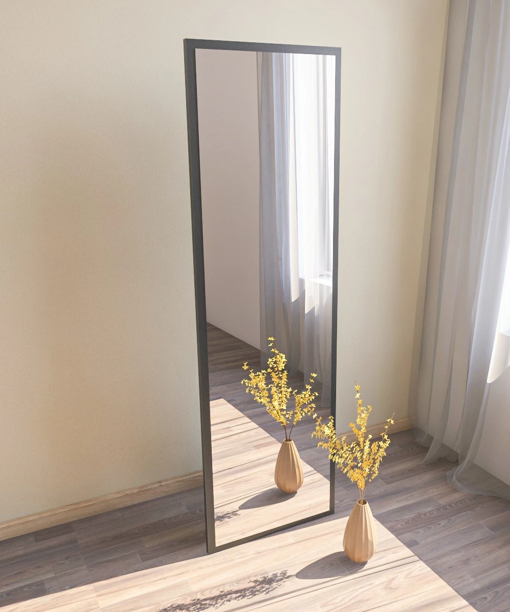 Pasqyrë qëndrore në dysheme, Hanah Home Tessa, e zezë