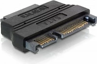 Adapter SATA DeLOCK 22-pin mashkull në Slim SATA 13-pin femër, i zi