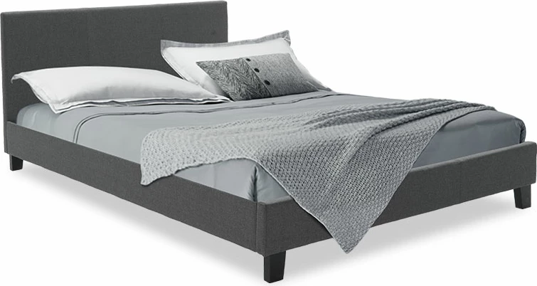 Krevat dopio Nevil, ngjyrë gri e errët, 150x200cm