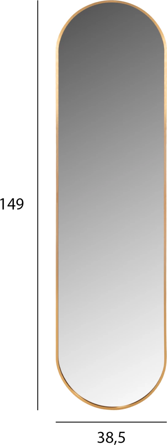 Pasqyrë muri ovale FH9581.30, kornizë ari, 38.5x4x149H cm