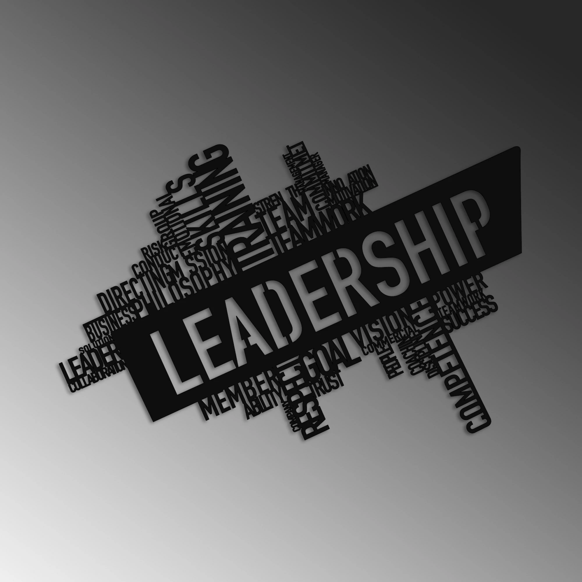 Aksesor dekorativ metalik për mur, Wallity, Leadership, ngjyrë e zezë