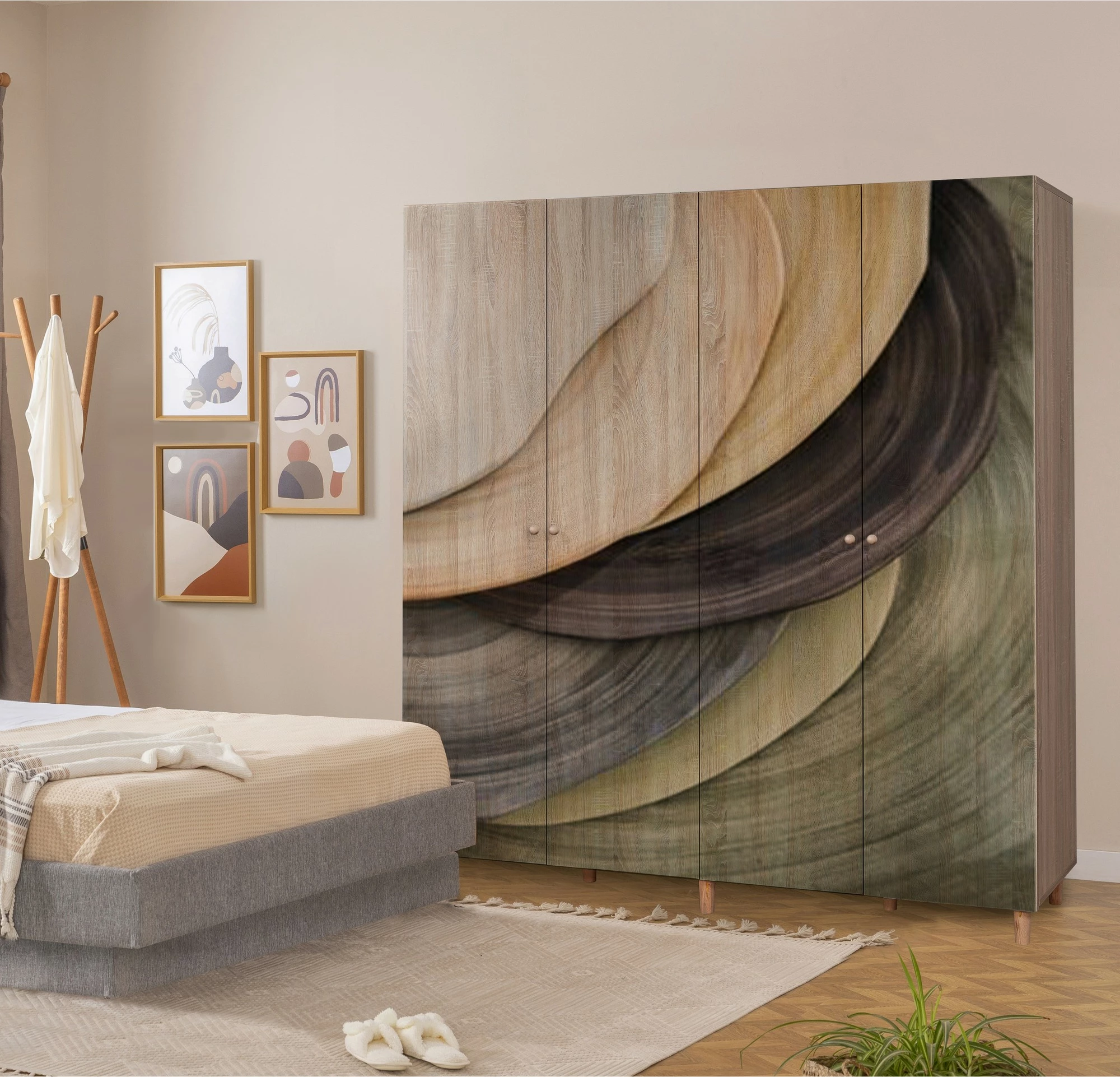 Dollap Hanah Home, Loni 4, ngjyrë Sonomo, 180x192x52cm