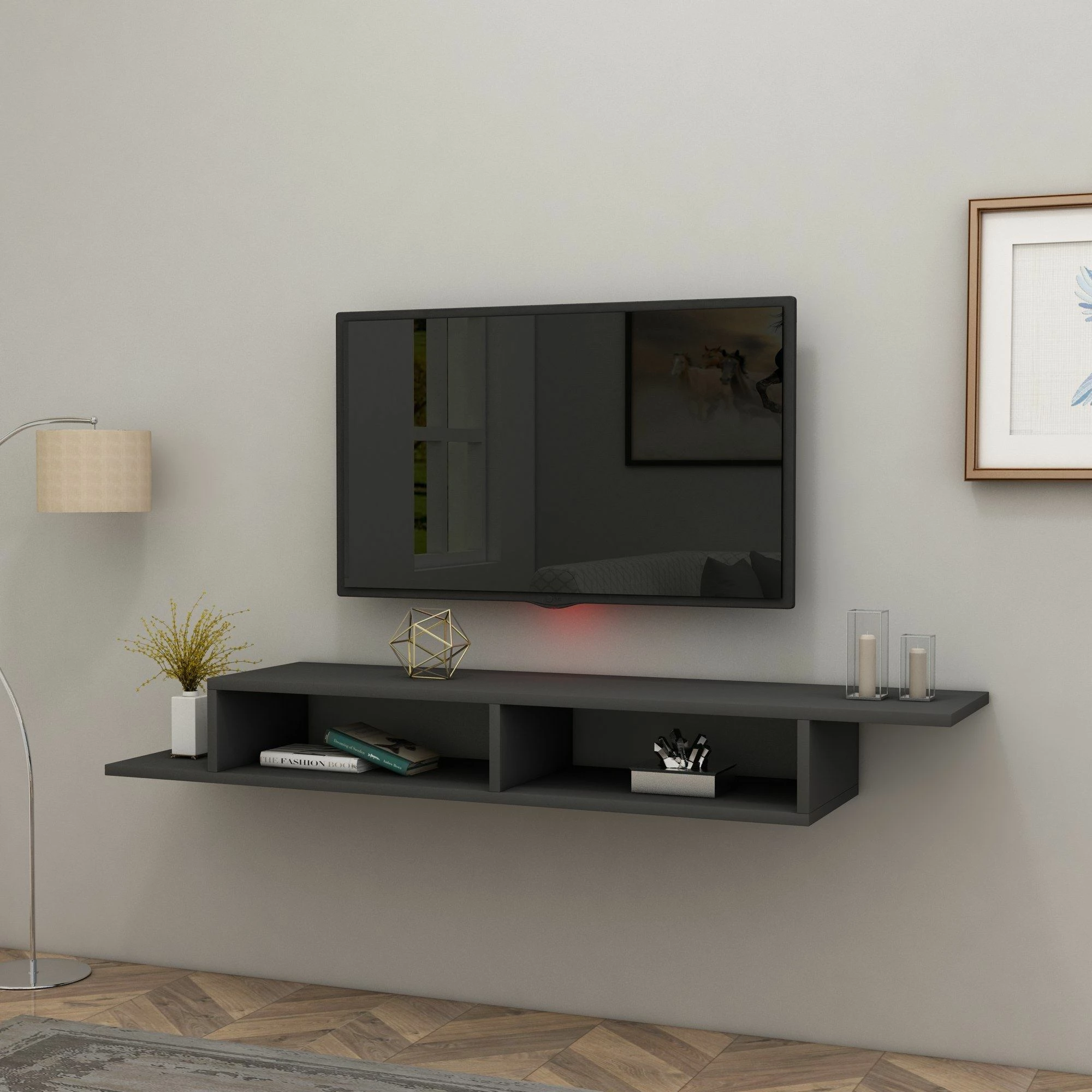 Komodë TV Hanah Home, Muson, ngjyrë antracit