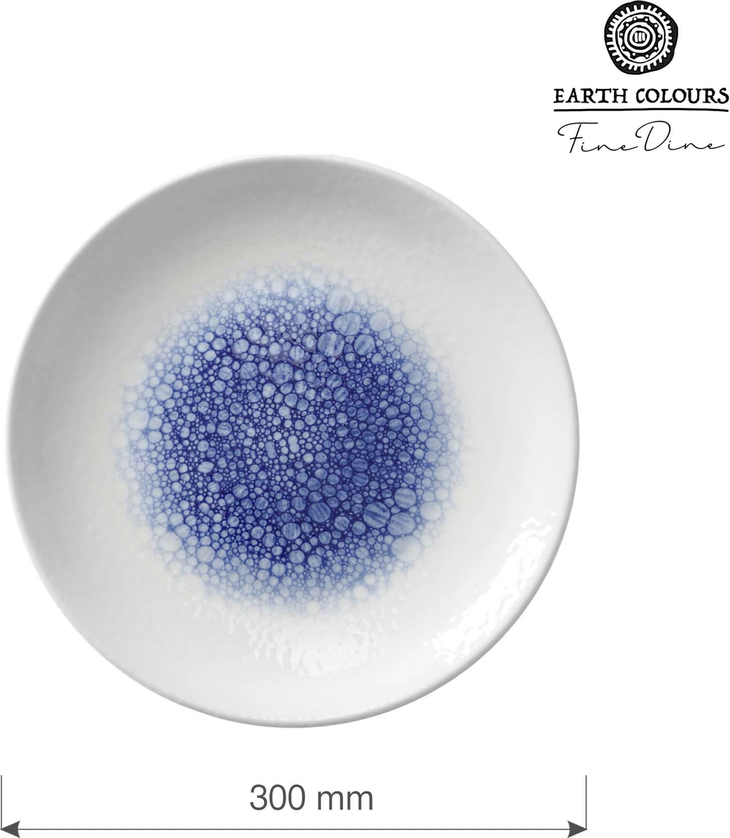 Pjatë e sheshtë Fine Dine Serenity Ø300 mm, blu, set 6 copë