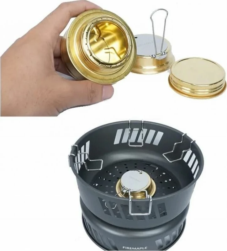 Set gatimi Fire Maple me djegës alkooli, gri e errët