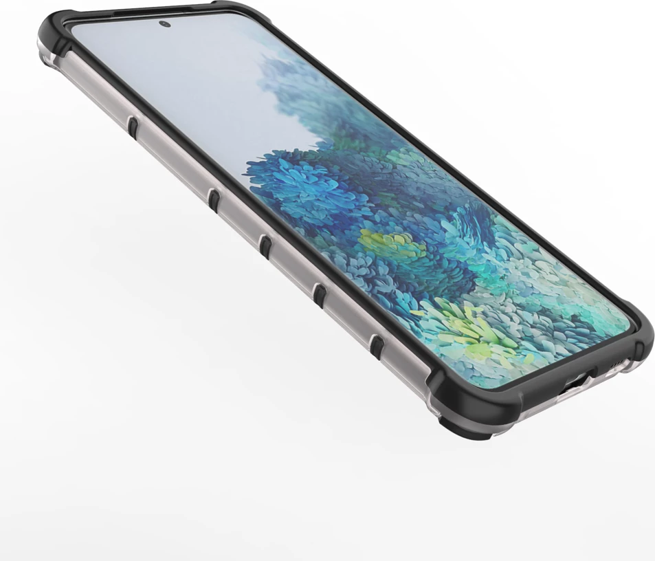 Mbështjellës Hurtel Honeycomb Case për Samsung Galaxy S21+ 5G, i zi