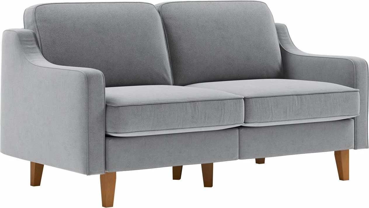 Divan dy ulëshe Atelier del Sofa, Robin 2, ngjyrë gri mjegull, këmbë dru arre