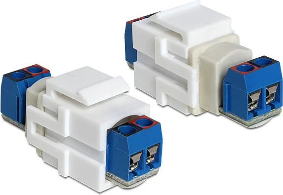 Modul Keystone terminalblock DeLOCK 86323, zgjatës kablli për altoparlantë, blu/bardhë