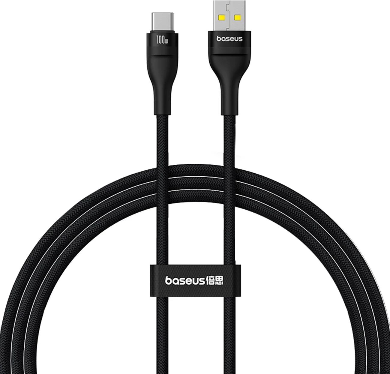 Kabllo Baseus Flash 2, USB-A në USB-C, 1m, 100W, e zezë