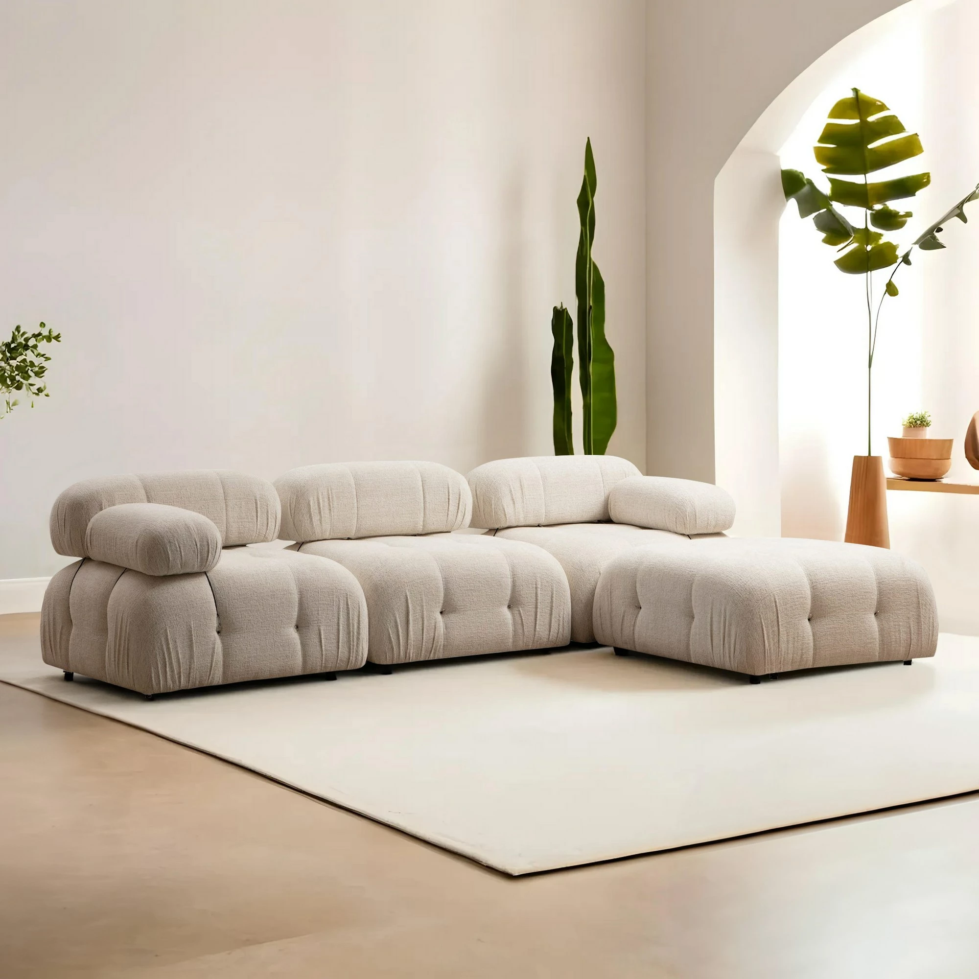 Këndare Atelier del Sofa, krem Bubble Bouclette, L1-O1-1R-PUF