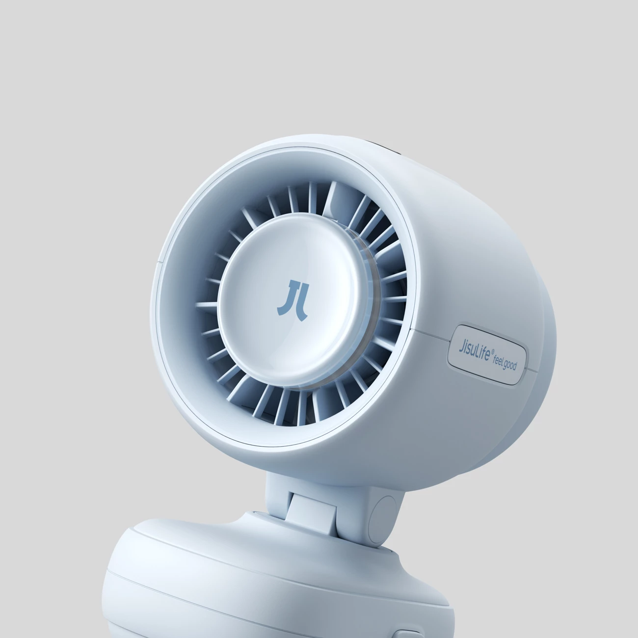 Ventilator mini për karrocë Jisulife Stroller Fan 4 5000mAh me kapëse metalike USB-C, blu
