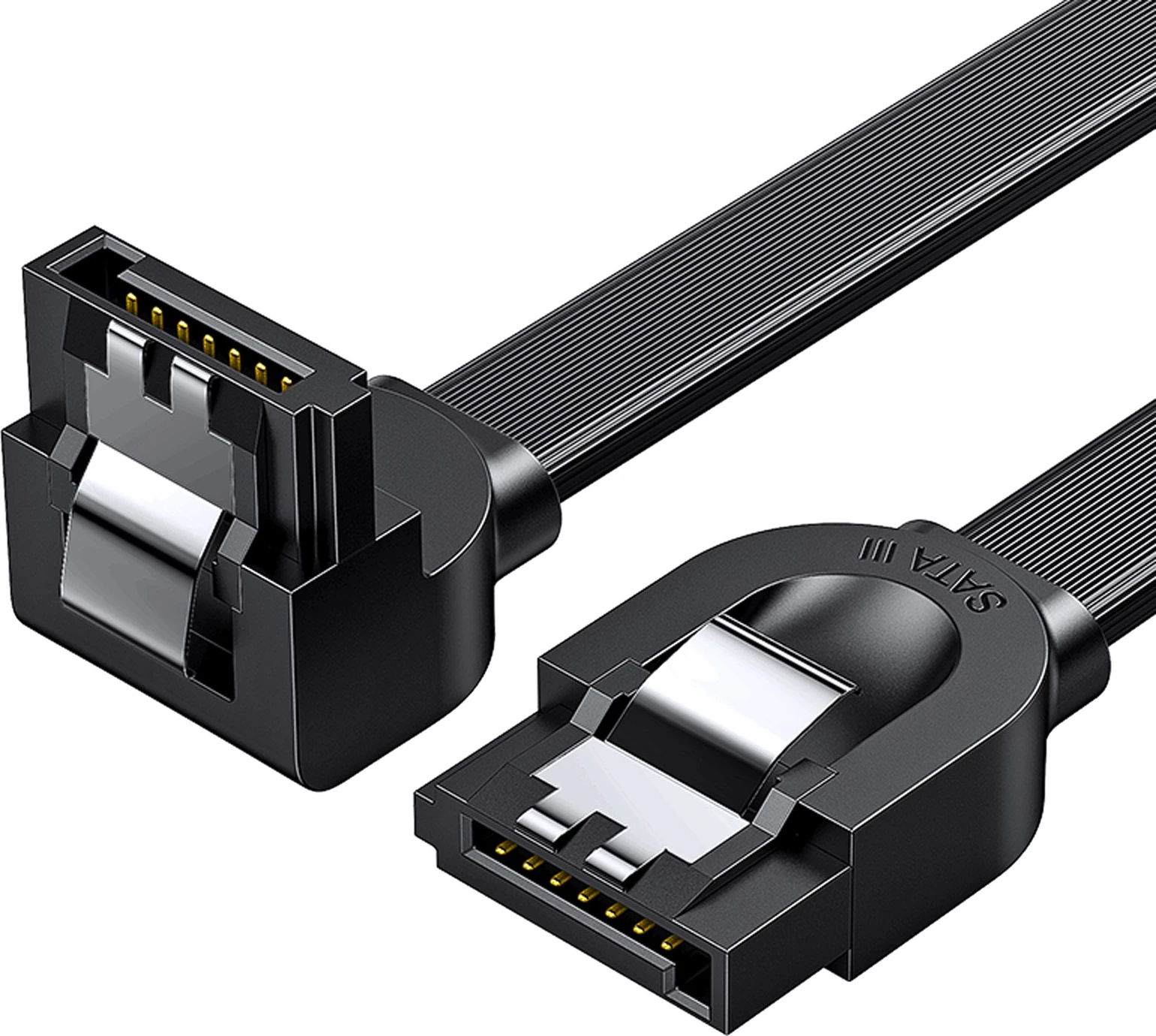 Kabllo SATA 3.0 me kënd Ugreen US217, 0.5m, e zezë