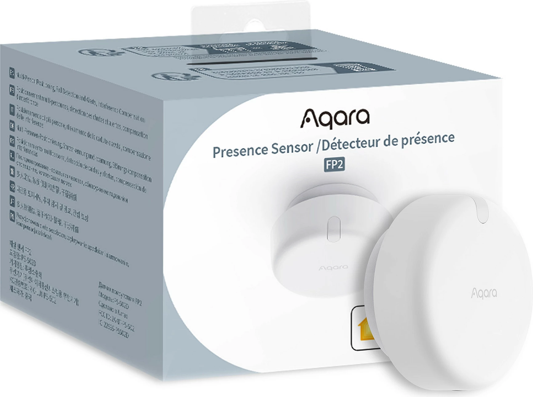 Sensor prezence Aqara FP2 (PS-S02D), Wi‑Fi, IPX5, me sensor drite dhe levizje, i bardhë