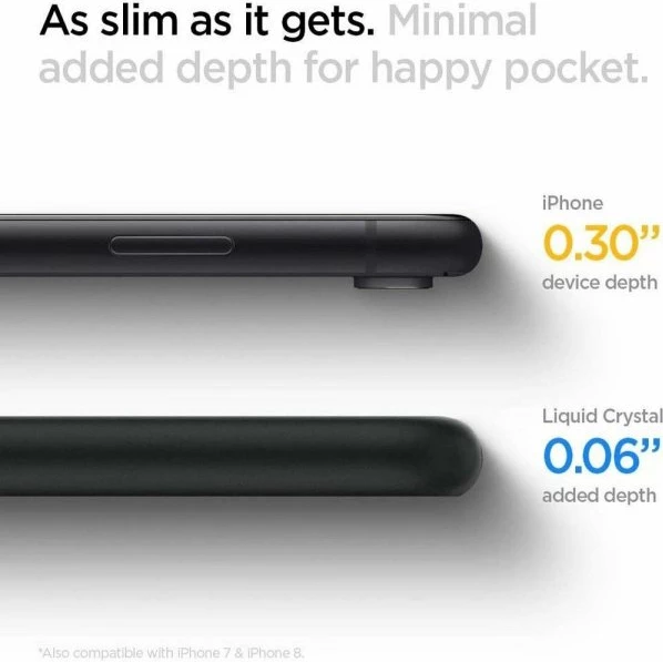 Mbështjellës Spigen Liquid Crystal MPN 11956 për iPhone SE (2020)/iPhone 7/iPhone 8, i zi