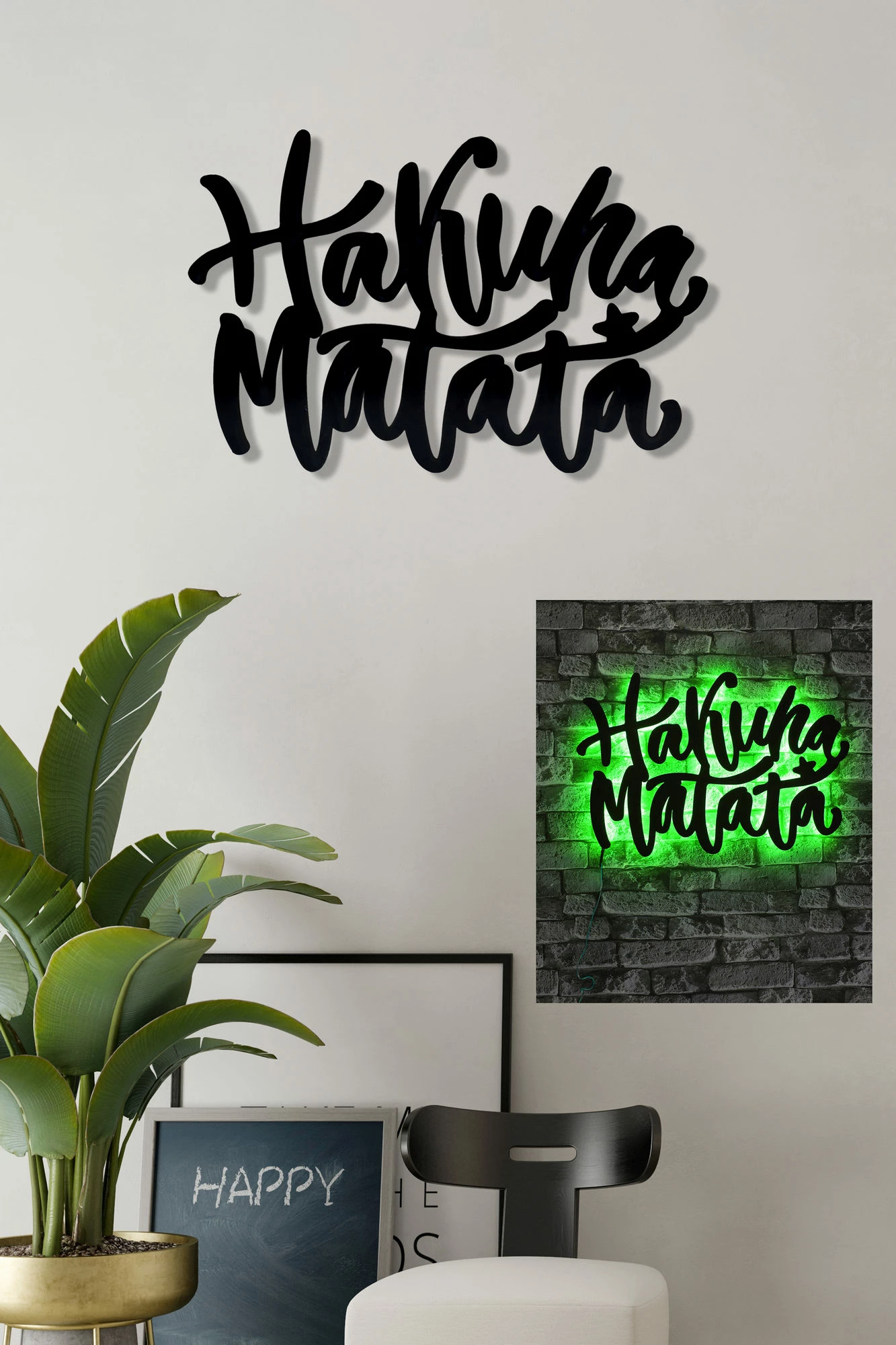 Dritë dekorative LED, Hakuna Matata, ngjyrë e gjelbër