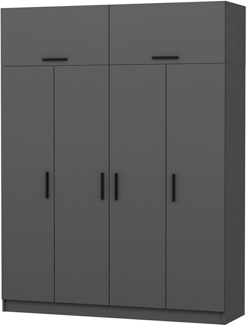 Dollap Hanah Home, Kale - 5264, ngjyrë antracit, 180x255x52cm