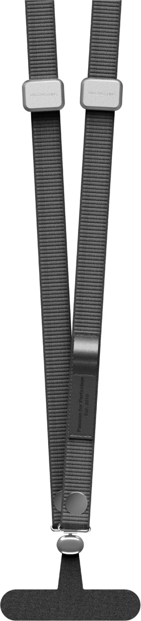 Rrip magnetik për celular AmazingThing Titan MagStrap, rregullim 123-213 cm, adapter rrotullues universal, fije PET, e zezë