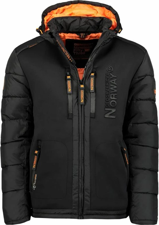 Jakne për meshkuj Geographical Norway BEACHWOOD BLACK-FORANGE DB 068 BS4, e zezë