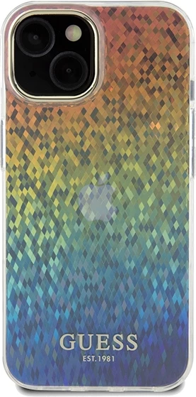 Mbështjellës Guess IML Faceted Mirror Disco Iridescent për iPhone 13/14/15, shumëngjyrësh