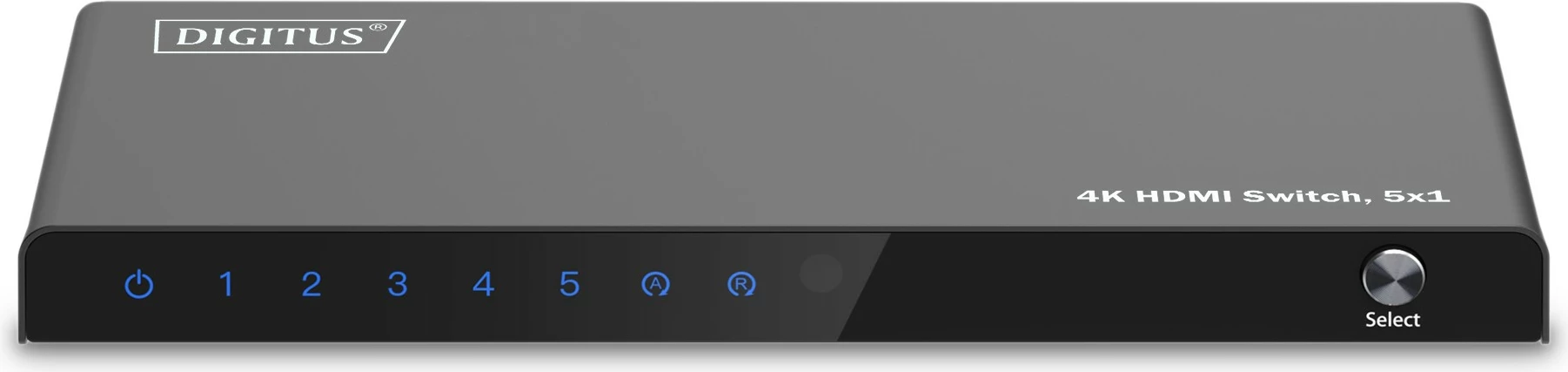 Switch HDMI Digitus 4K, 5x1, HDMI, Micro-USB, Metal, Zi
